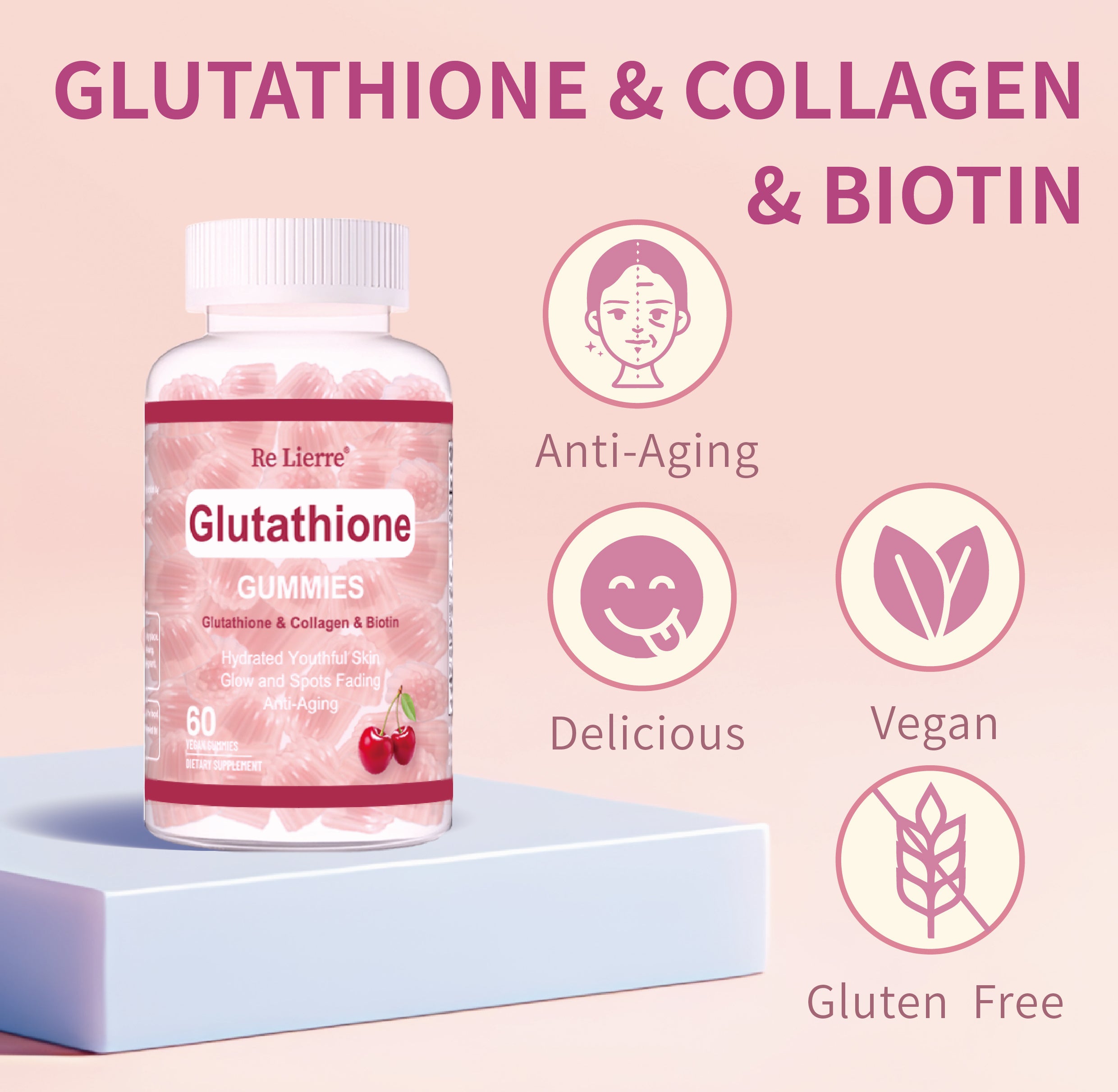 Re Lierre™ Glutathione Gummies – Skin Glow & Anti-Aging Formula