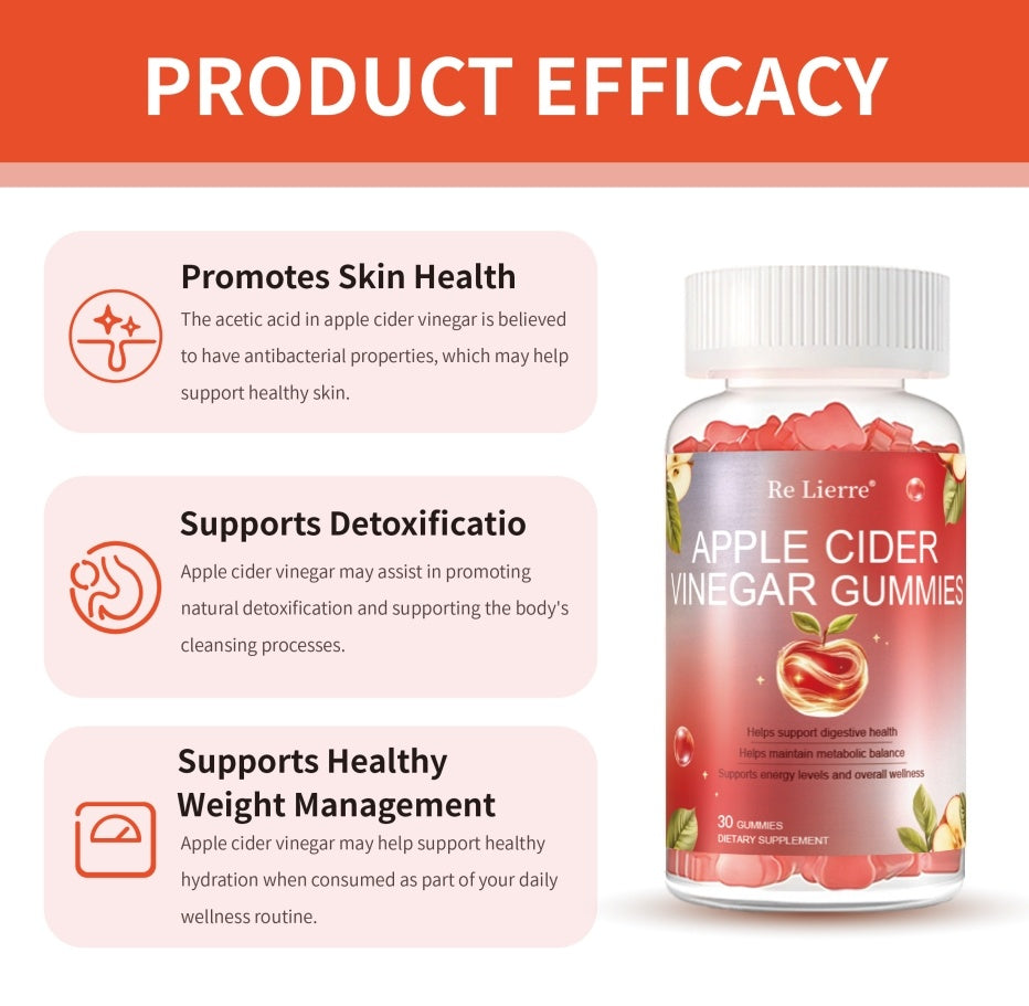 🍎 Apple Cider Vinegar Gummies – Detox & Metabolism Support