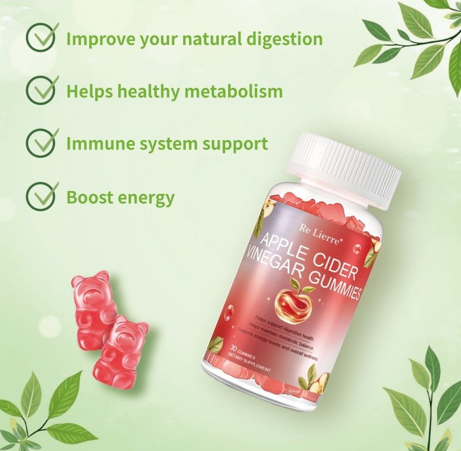 🍎 Apple Cider Vinegar Gummies – Detox & Metabolism Support