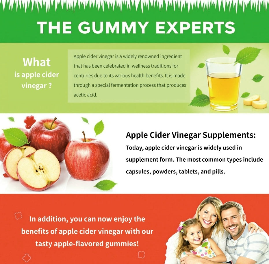 🍎 Apple Cider Vinegar Gummies – Detox & Metabolism Support