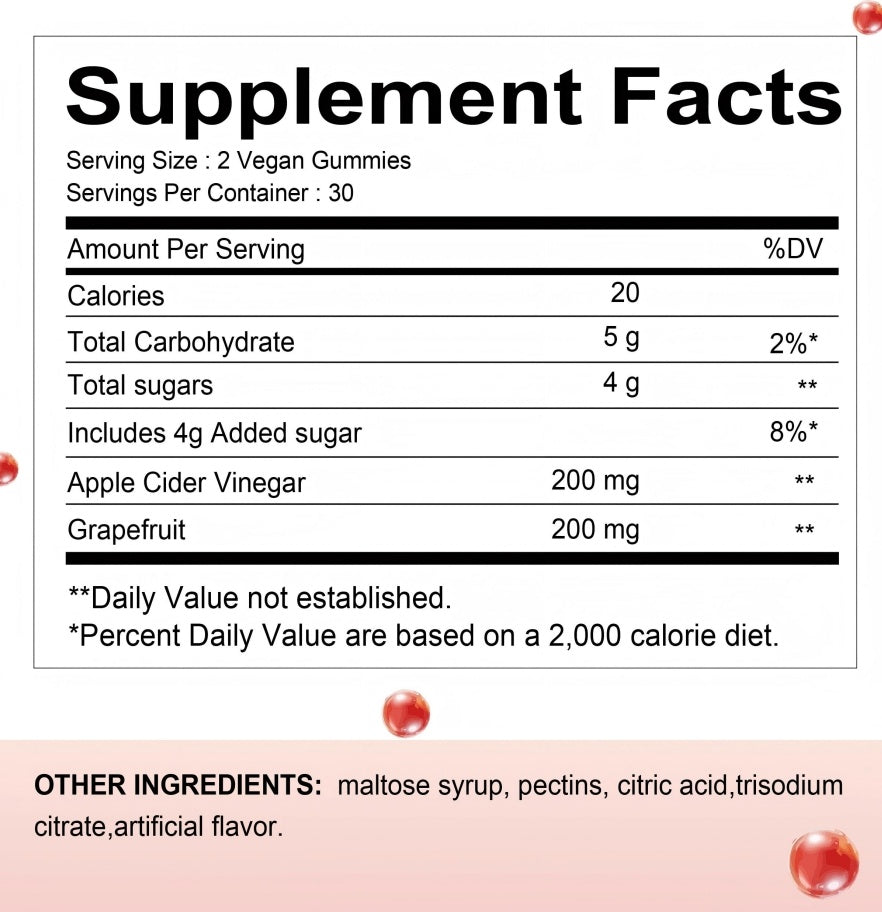 🍎 Apple Cider Vinegar Gummies – Detox & Metabolism Support
