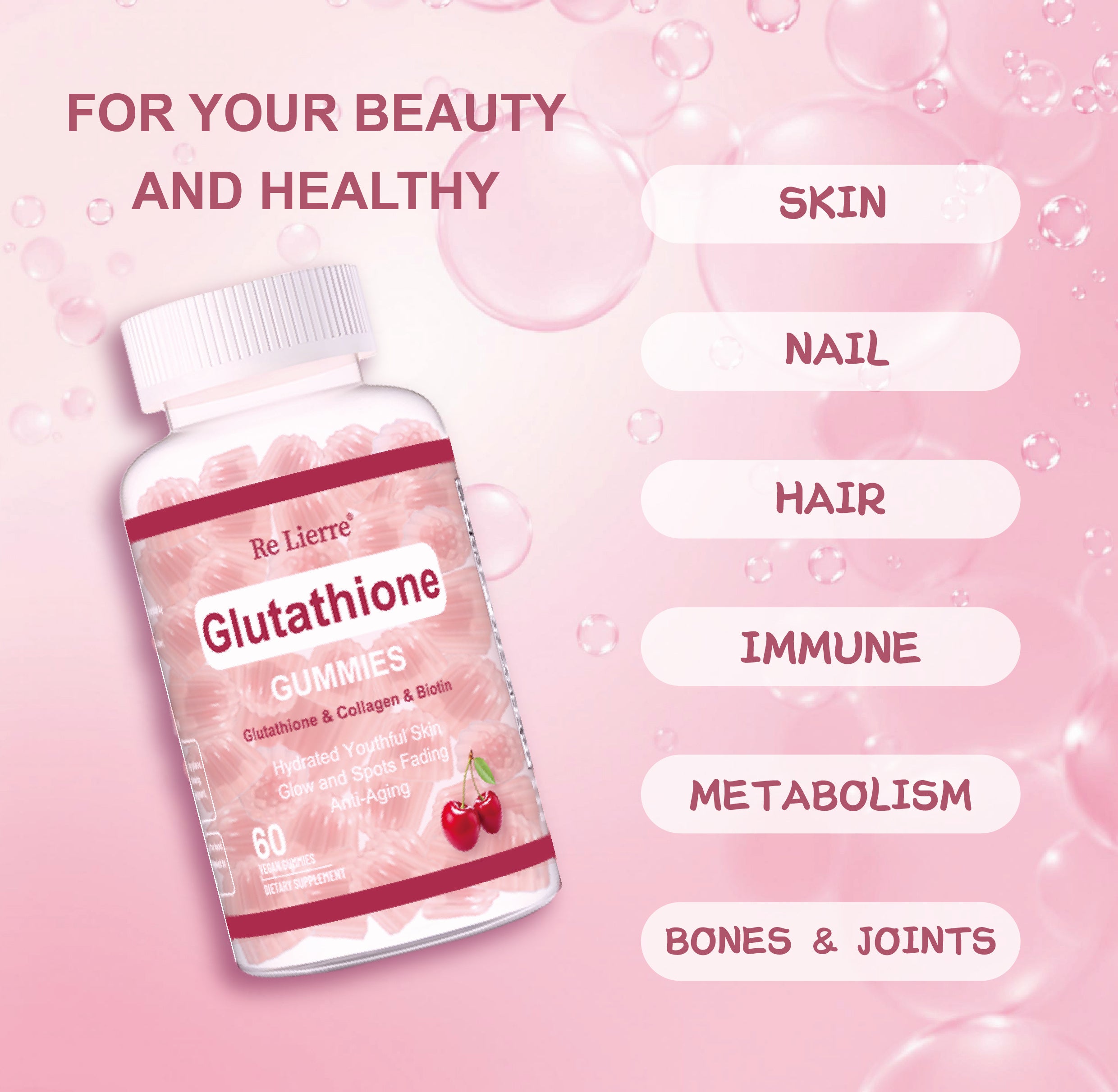 Re Lierre™ Glutathione Gummies – Skin Glow & Anti-Aging Formula